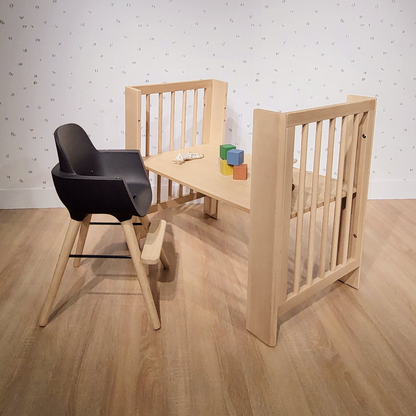 MICUNA - CONVERBABY COT WHITE/NATURAL WAX 140X70